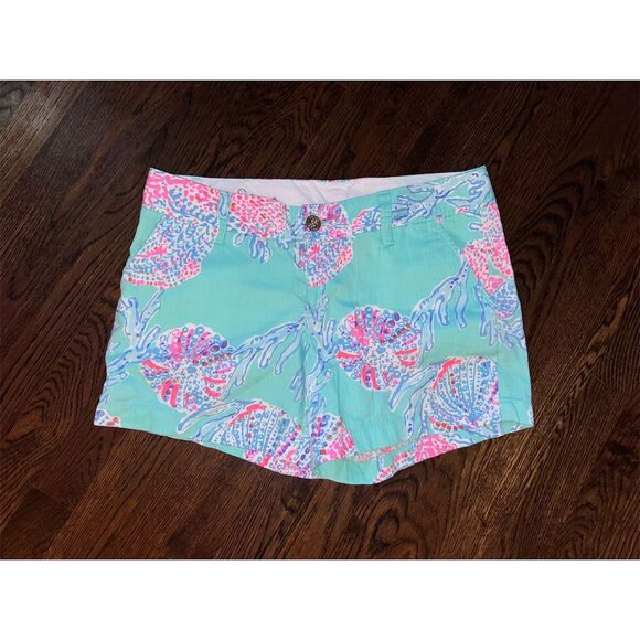 Lilly Pulitzer Pants - Lilly Pulitzer Women's Chino Shorts Size 8 Mint Callahan Fansea Print Summer